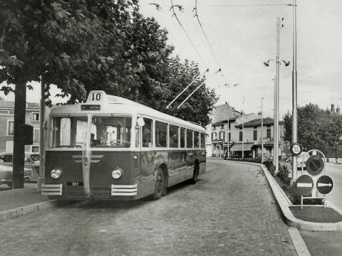 trolleybus années 1950 à Lyon