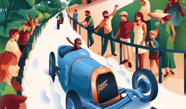 Affiche du musée de l'automobile - En piste